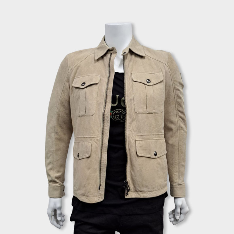 pre-owned BELSTAFF beige suede jacket
