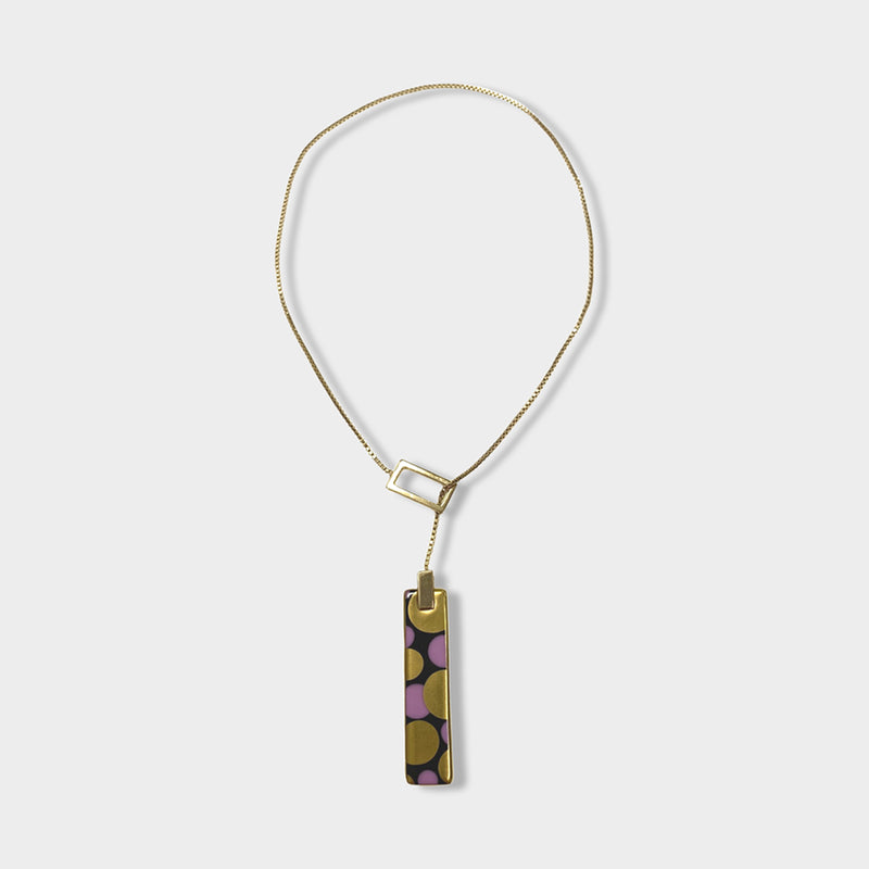 pre-owned BERNARDAUT gold necklace with porcelain pendant