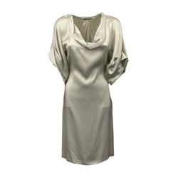 pre-loved BOTTEGA VENETA grey silk dress