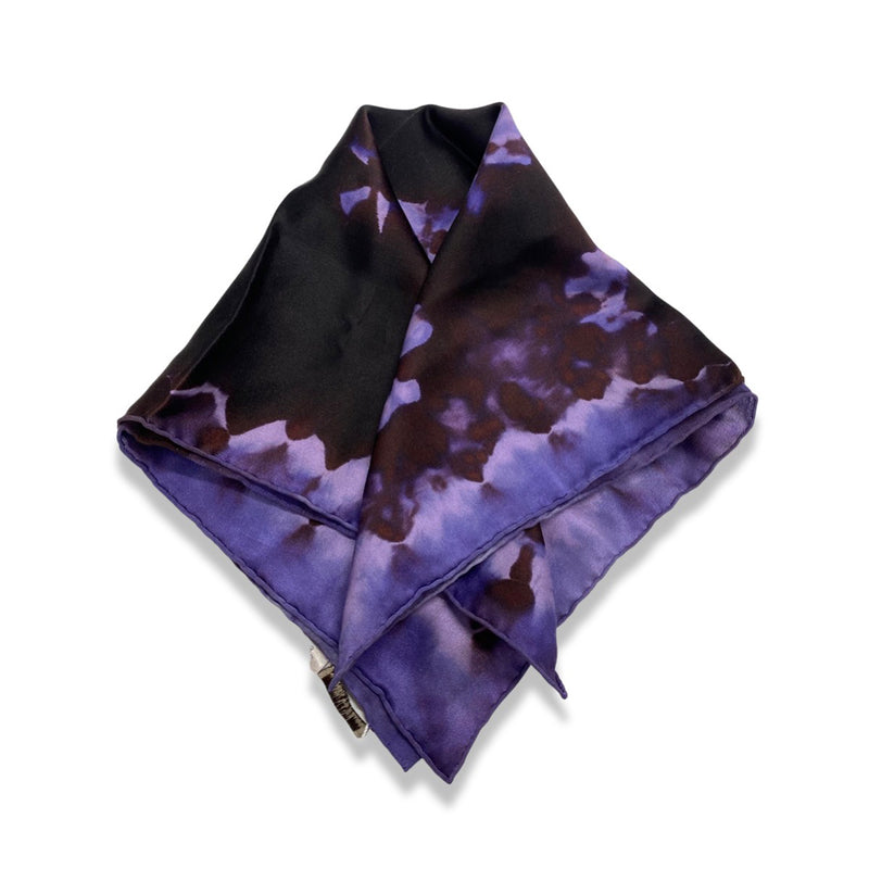 pre-owned BOTTEGA VENETA purple tie-dye silk pocket square