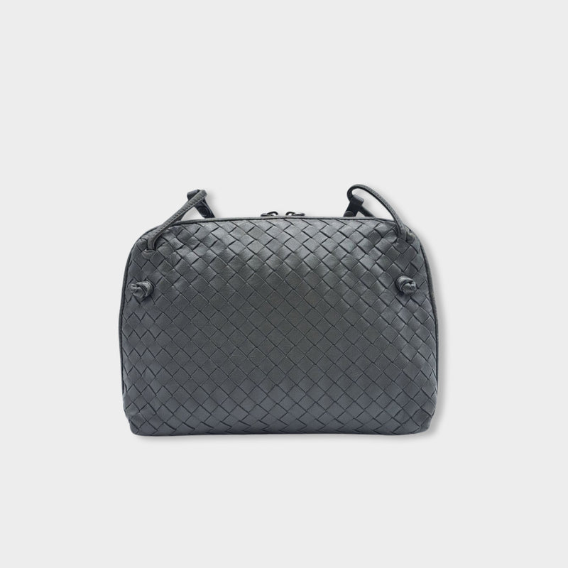 pre-owned BOTTEGA VENETA grey leather handbag
