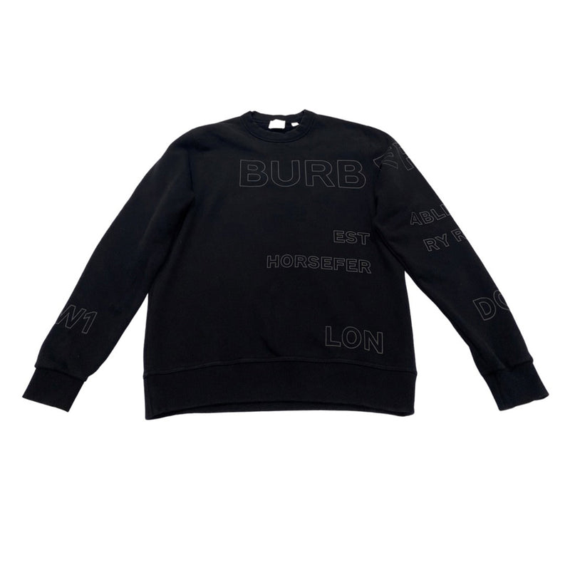 pre-owned BURBERRY black logo cotton sweatshirt | Size S