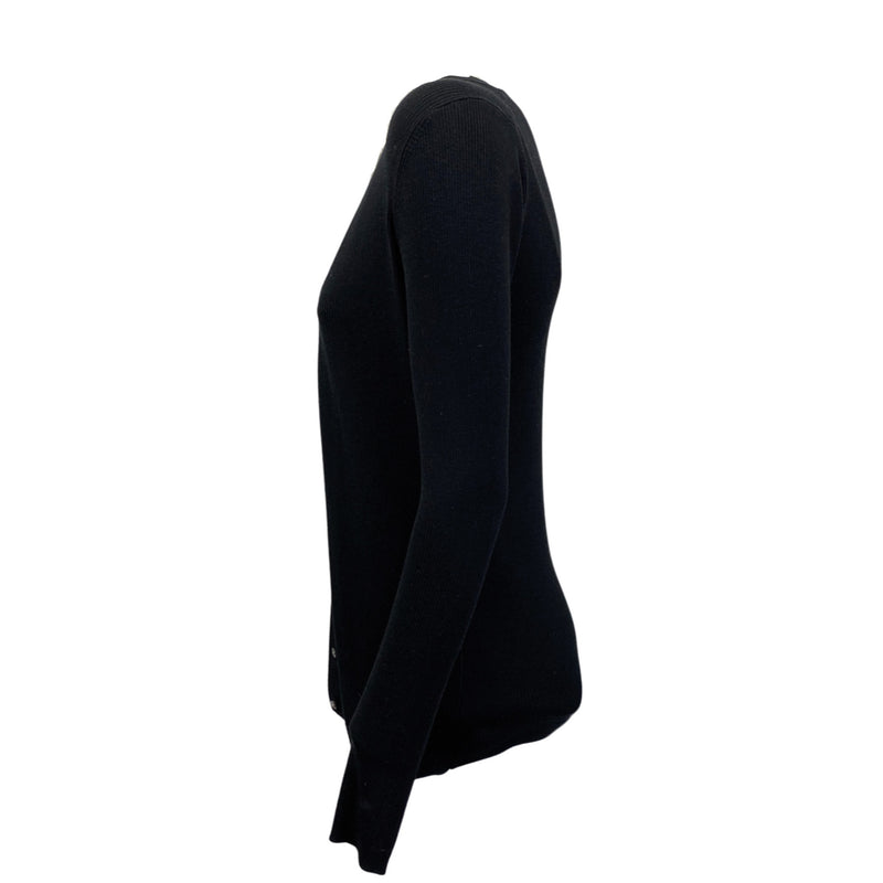 second-hand CO black silk cardigan
