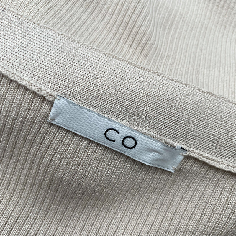 CO light beige silk cardigan