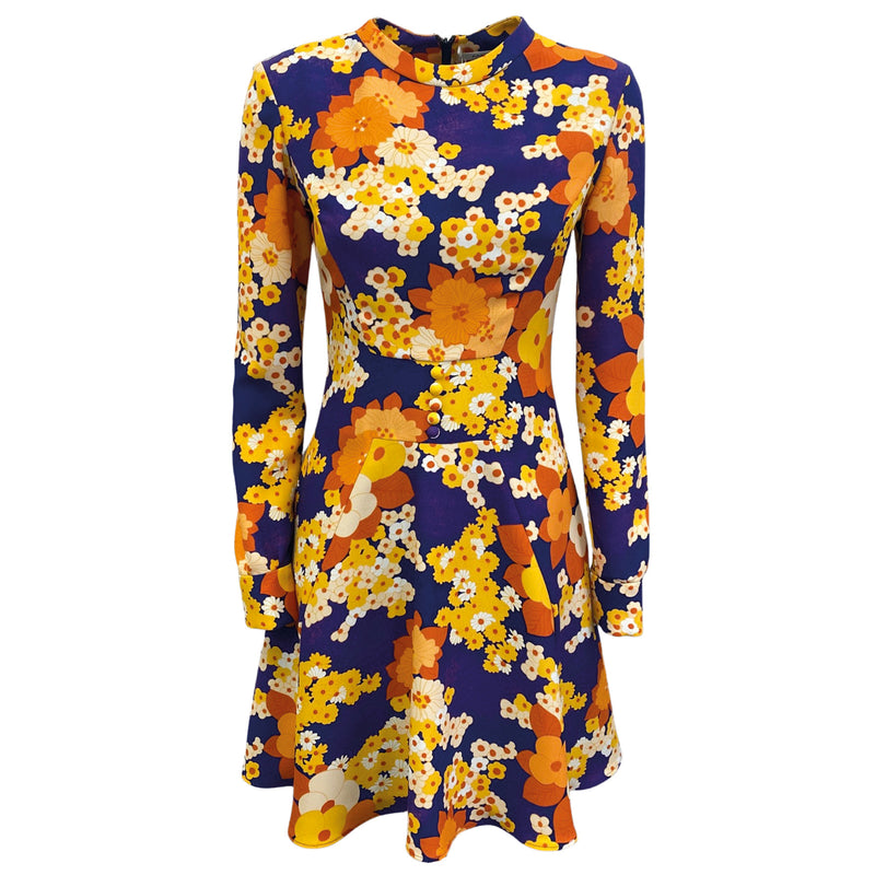 pre-loved CARVEN orange and purple floral dress