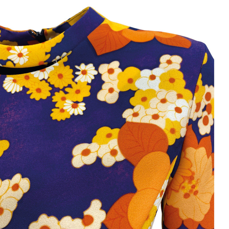 pre-owned CARVEN orange and purple floral dress