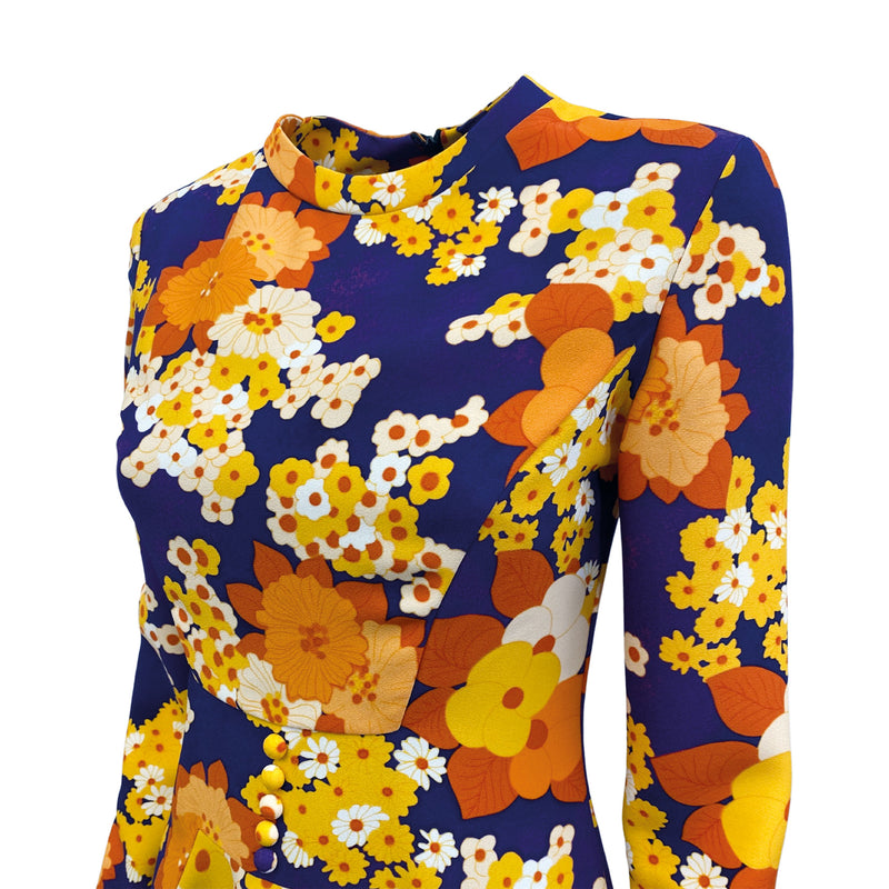 CARVEN orange and purple floral dress