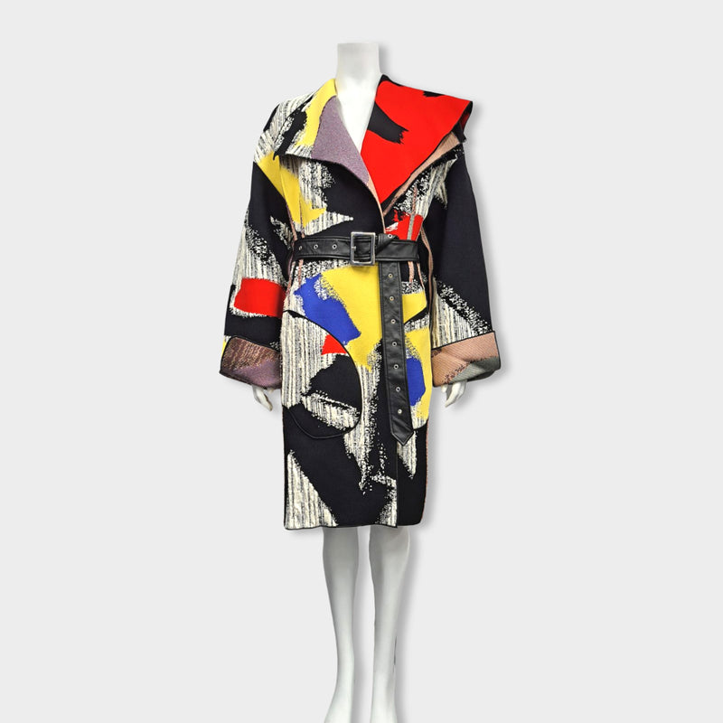 pre-owned CÉLINE multicolour abstract pattern coat