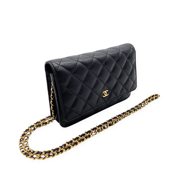 Chanel - Authenticated Wallet on Chain Handbag - Leather Black for Women, Good Condition
