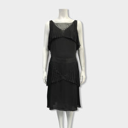 pre-owned CHANEL black silk dress