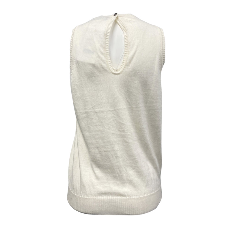 CHANEL ecru cotton and cashmere top