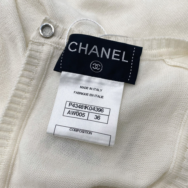 CHANEL ecru cotton and cashmere top