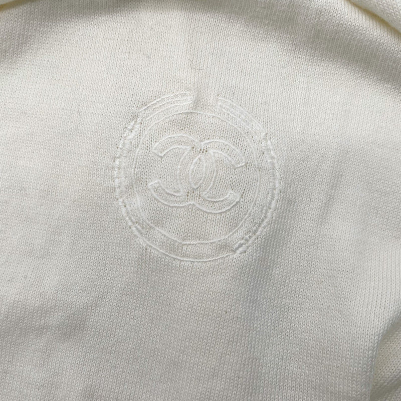 second-hand CHANEL ecru cotton and cashmere top