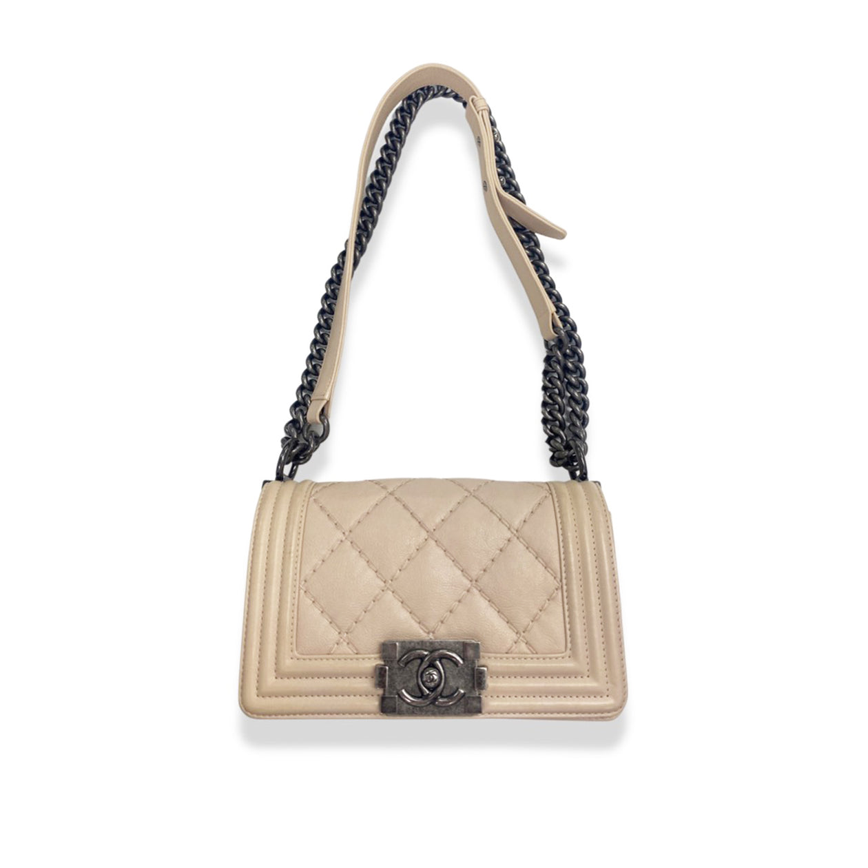 CHANEL Boy ecru leather small handbag – Loop Generation