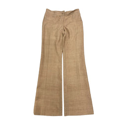pre-owned CHANEL beige silk trousers | Size FR42