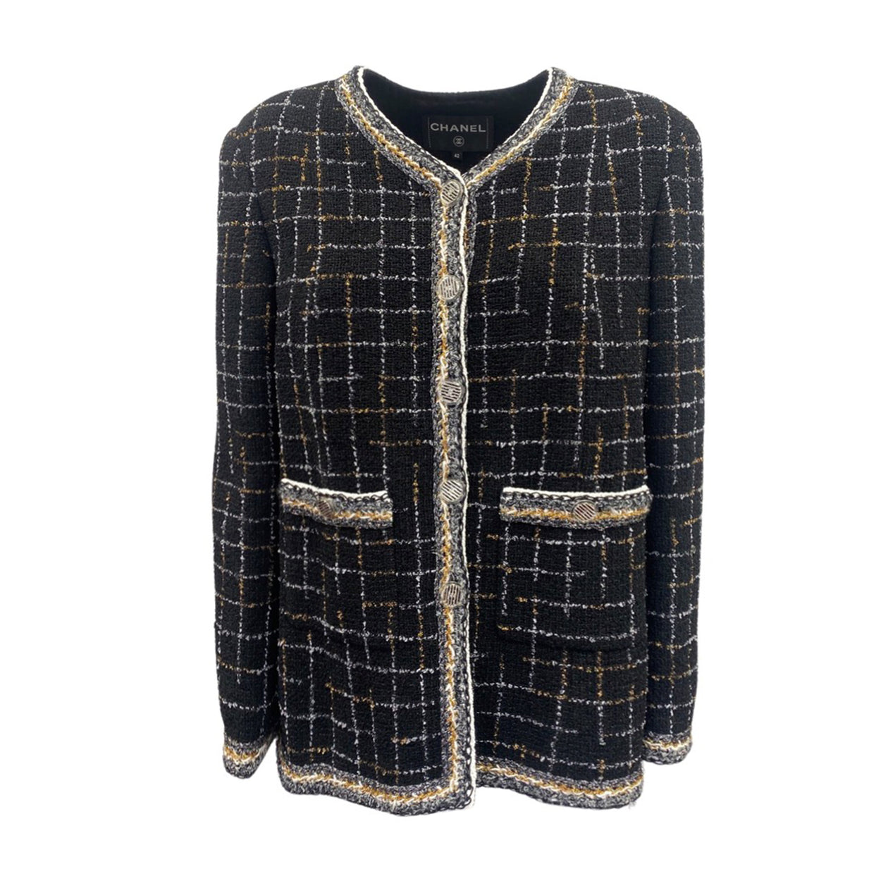 CHANEL black and gold tweed jacket – Loop Generation