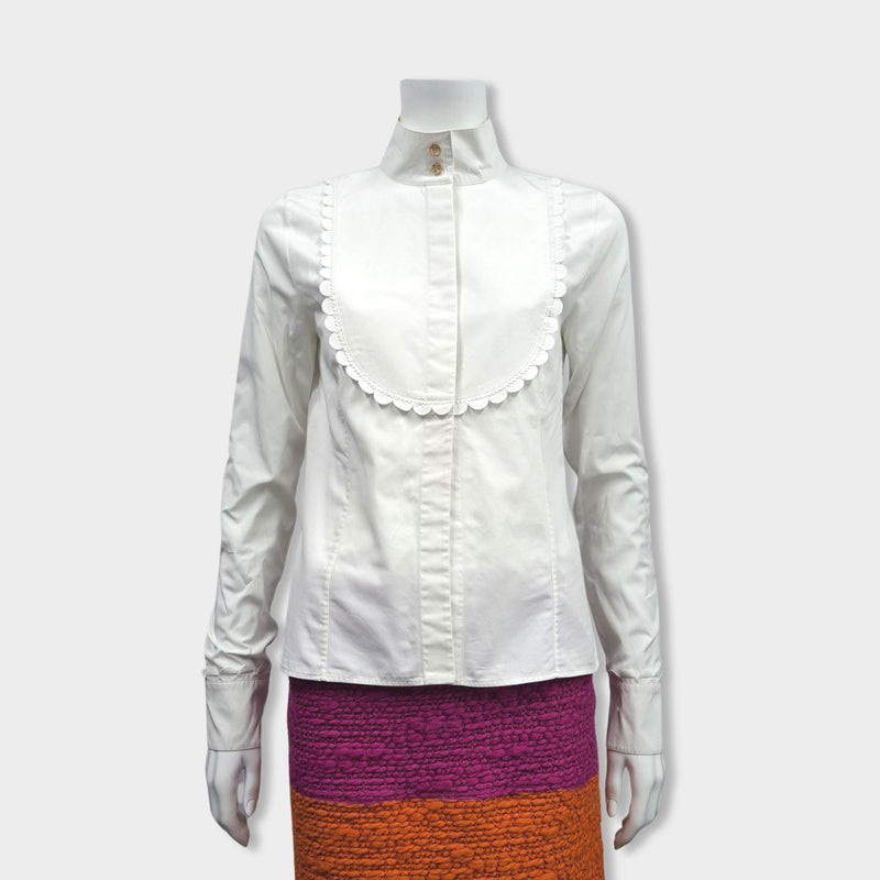 pre-owned CHANEL white cotton shirt