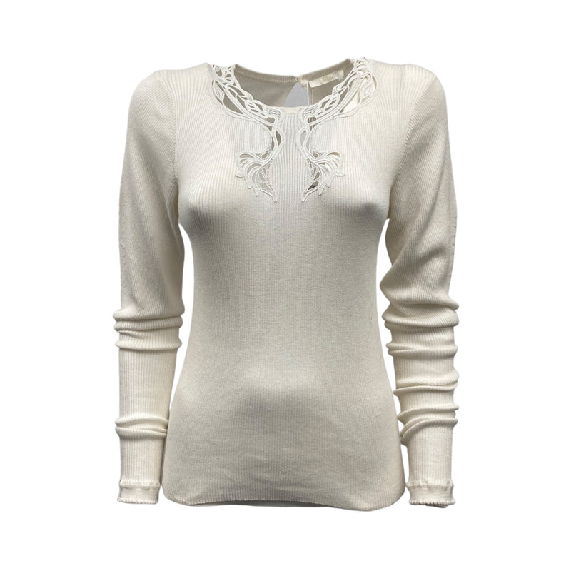 pre-loved CHLOÉ antique white cotton top