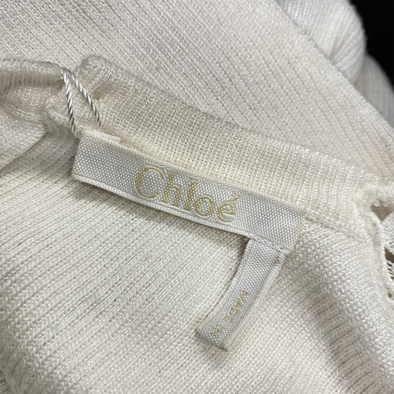 CHLOÉ antique white cotton top