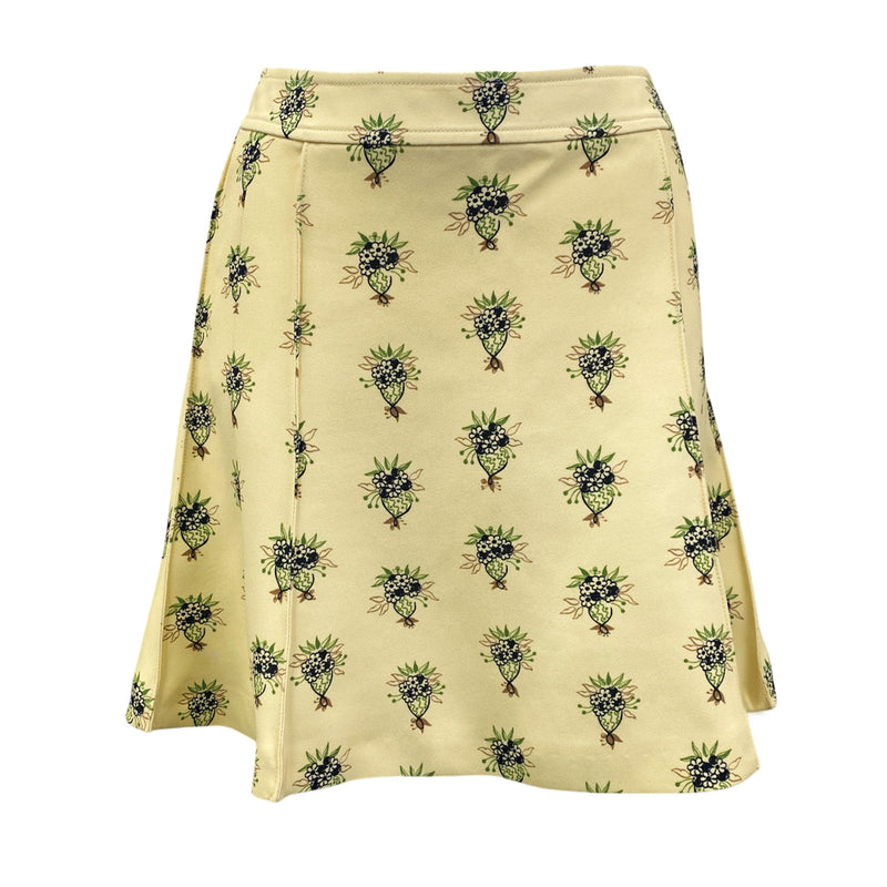 pre-loved CHLOE yellow floral viscose A-line skirt