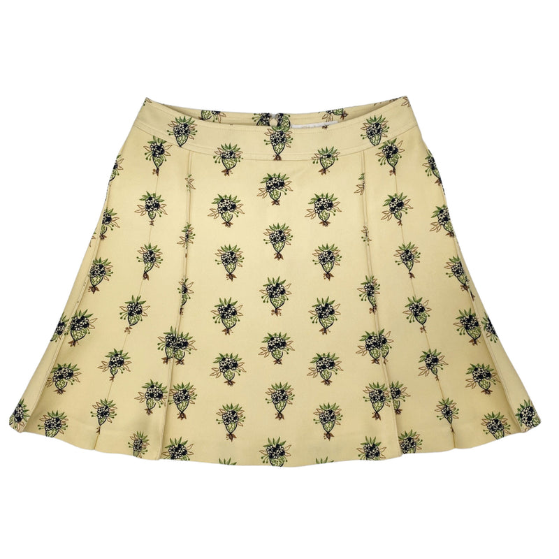 pre-owned CHLOE yellow floral viscose A-line skirt