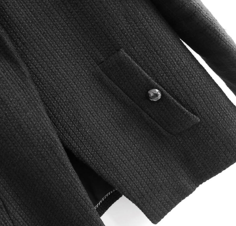 Chanel women's black Tweed asymmetric Paris-Dubai Jacket