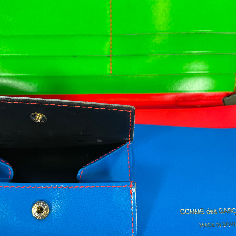 Comme des Garçons neon multicolour colour leather wallet