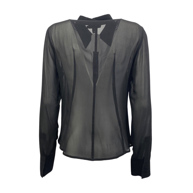 DKNY black mesh silk blouse