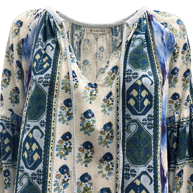 pre-owned D'ASCOLI multicolour floral and abstract blouse