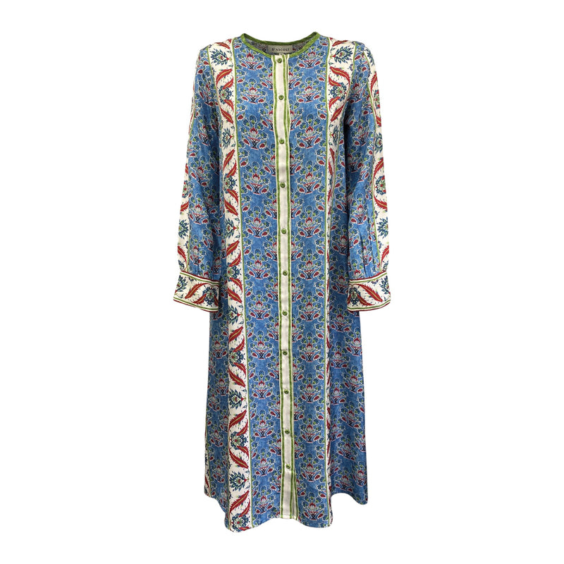 pre-loved D'ASCOLI multicolour floral silk dress with belt