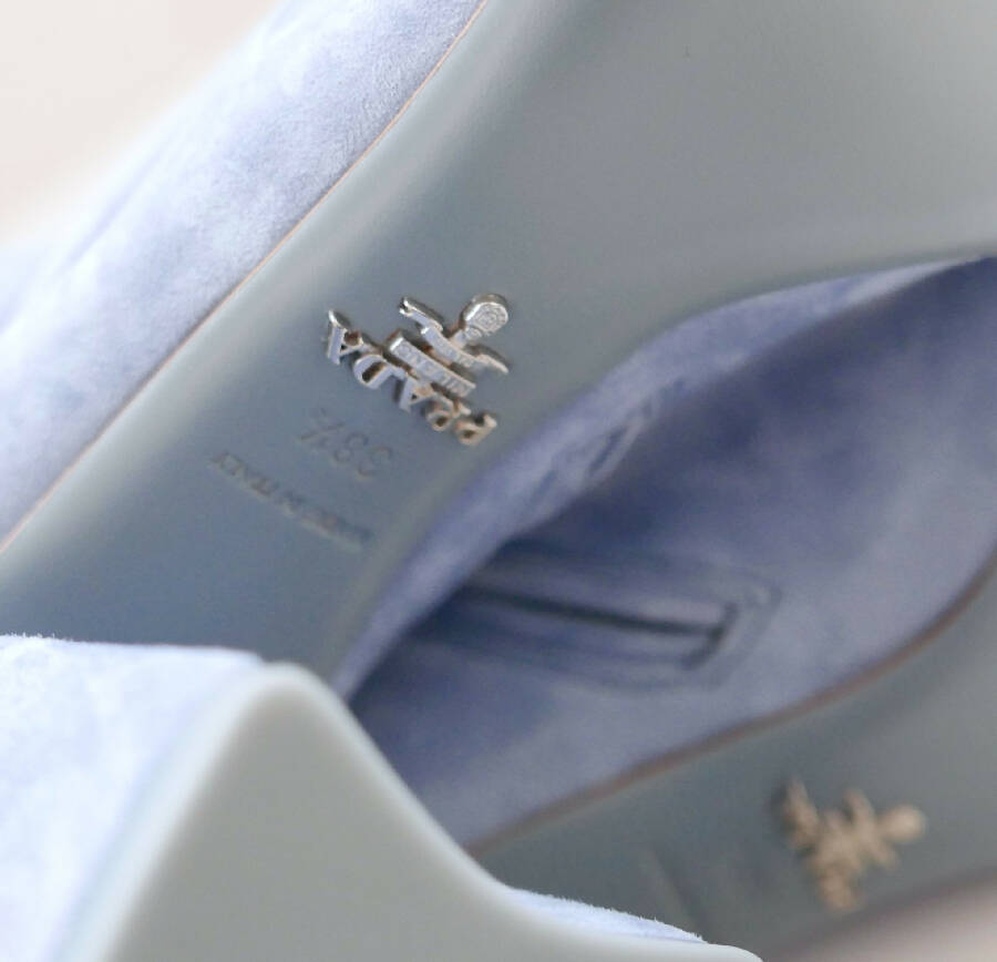 Prada blue velvet boots hot sale