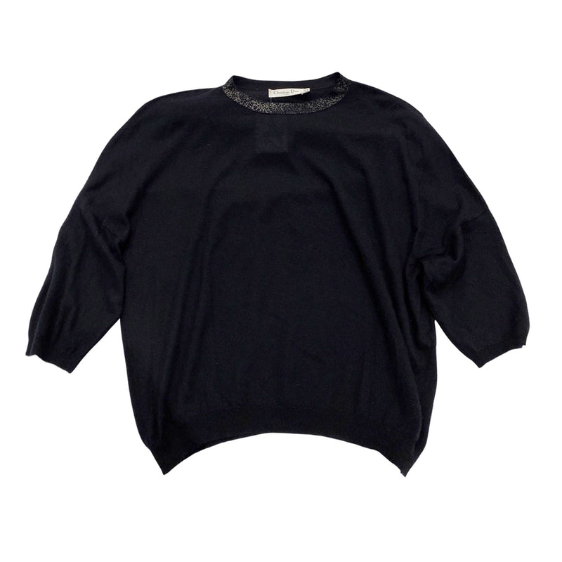 pre-owned CHRISTIAN DIOR navy cashmere jumper | Size L