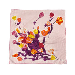 pre-owned CHRISTIAN DIOR pink floral print silk scarf