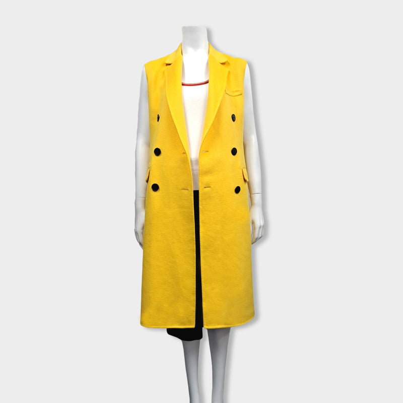 pre-owned DIOR yellow wool and angora coat