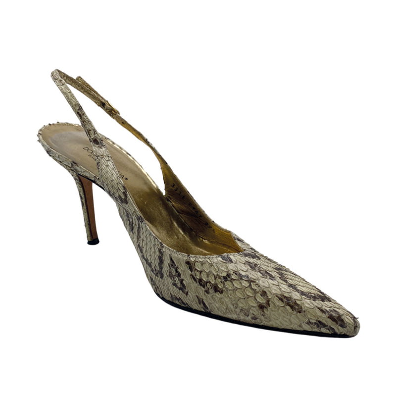 pre-loved DOLCE & GABBANA python leather heels