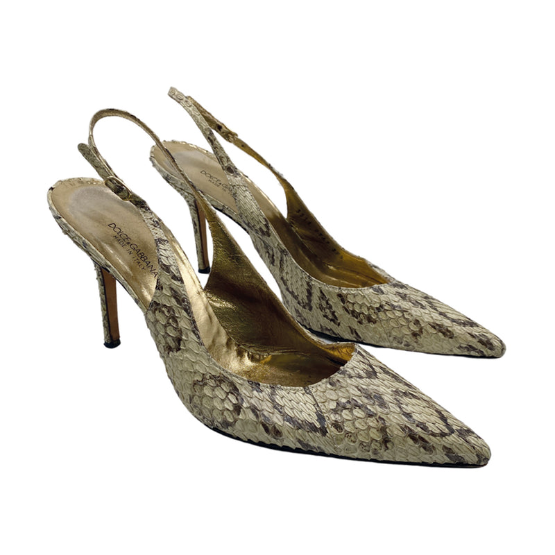 pre-owned DOLCE & GABBANA python leather heels