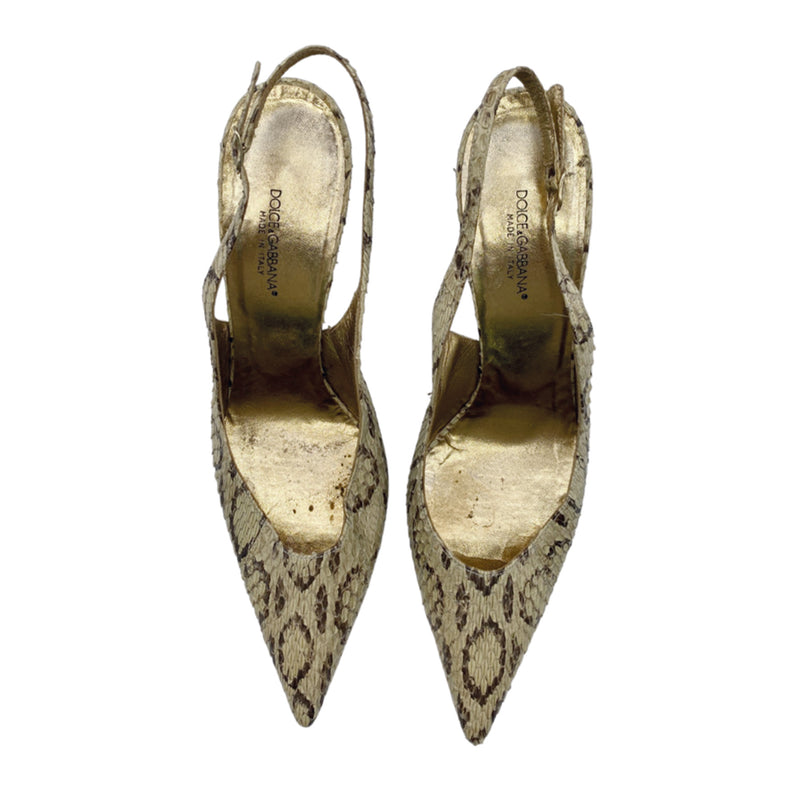 DOLCE&GABBANA python leather heels