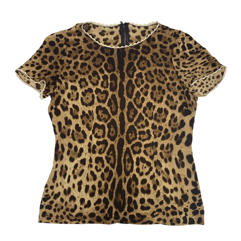 pre-loved DOLCE&GABBANA animal print silk blouse