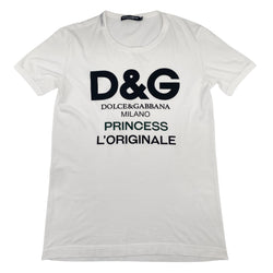 pre-loved DOLCE&GABBANA white logo cotton T-shirt