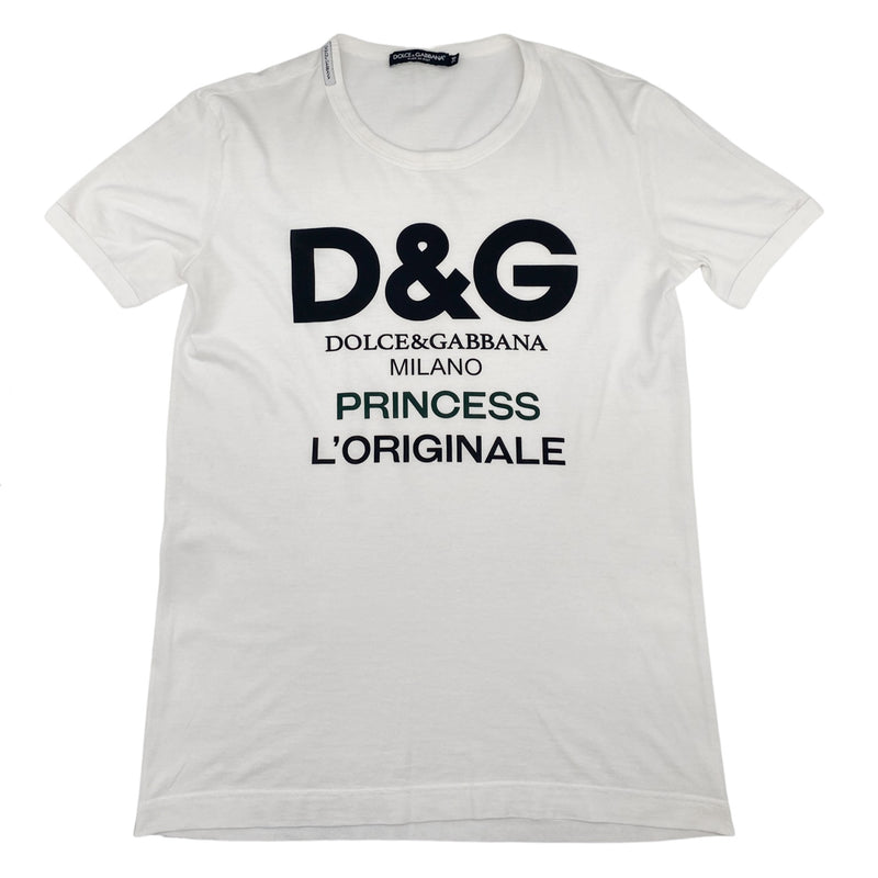 pre-loved DOLCE&GABBANA white logo cotton T-shirt