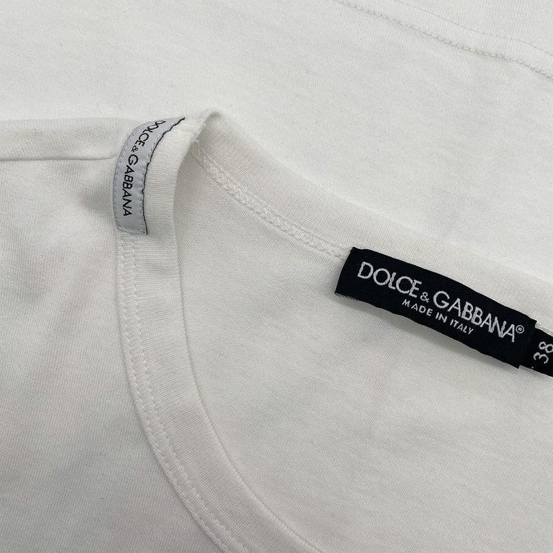 DOLCE&GABBANA white logo cotton T-shirt
