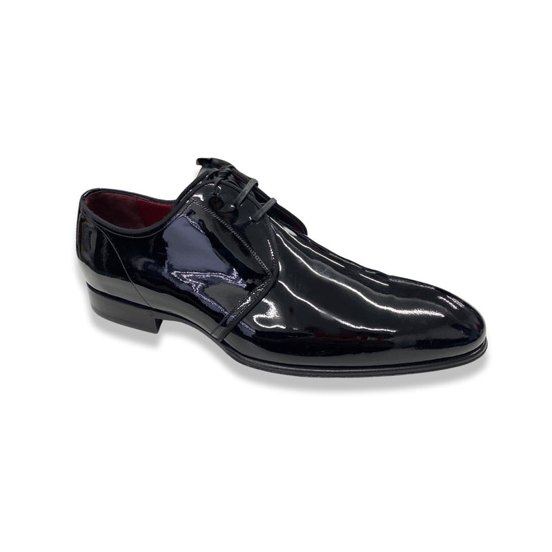 pre-owned DOLCE&GABBANA black patent leather lace-up loafers | Size 42