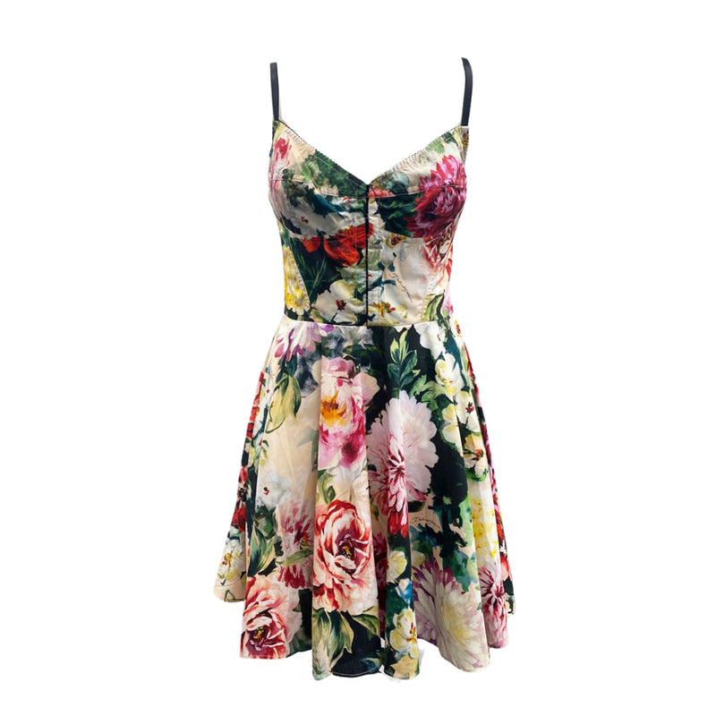 pre-owned DOLCE&GABBANA multicolour floral print cotton mini dress | Size IT42