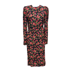 pre-owned DOLCE&GABBANA black and red floral print viscose dress | Size IT40