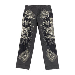 pre-owned DOLCE&GABBANA grey crown print cotton trousers | Size IT50
