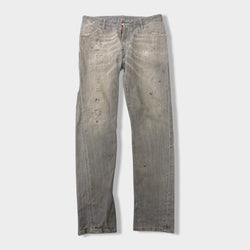 pre-owned DSQUERED2 grey ripped jeans | Size IT46