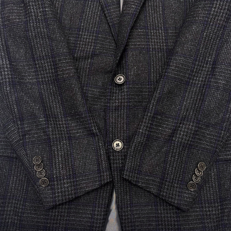 second-hand ERMENEGILDO ZEGNA checked grey woolen jacket