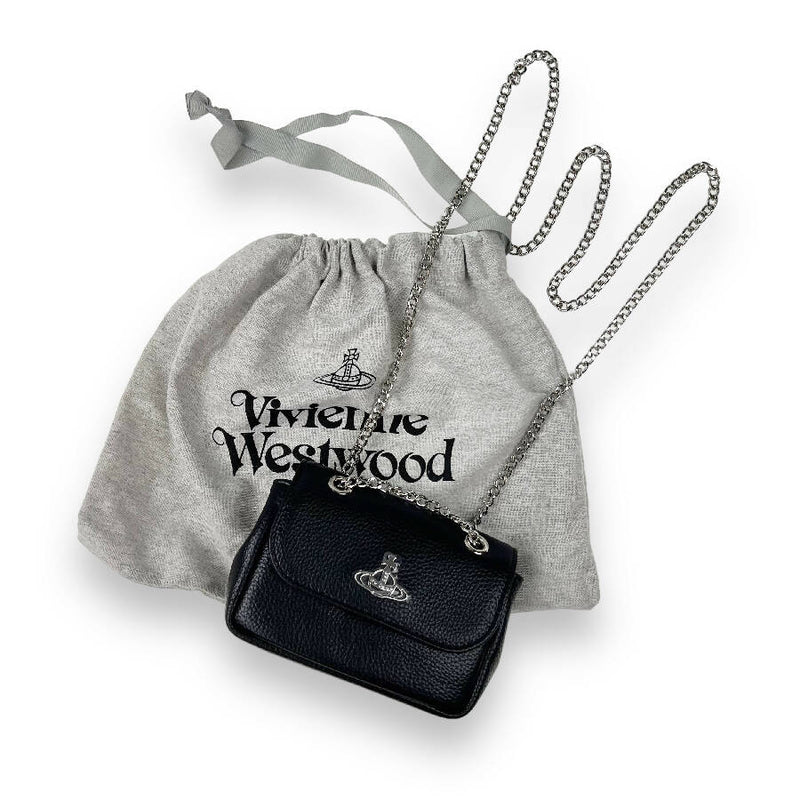 Vivienne Westwood black Re-Vegan grained small crossbody bag