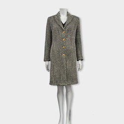 pre-owned EMANUEL UNGARO black and white wool coat