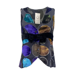 pre-owned EMPORIO ARMANI multicolour velvet and silk vest | Size S